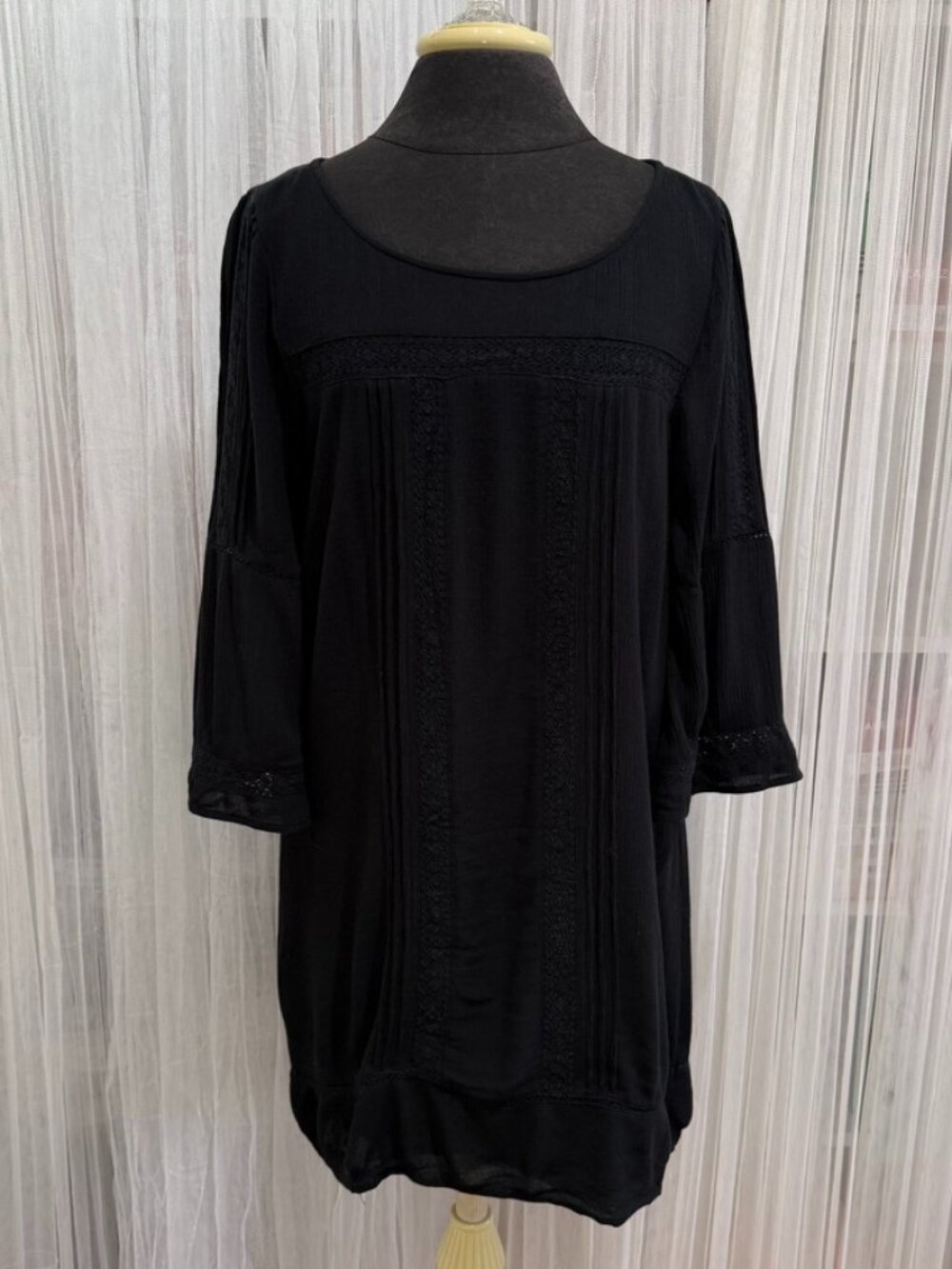 Sanctuary Black Gauze Rayon Shift Dress Tunic Womens Medium Swim Coverup Beach